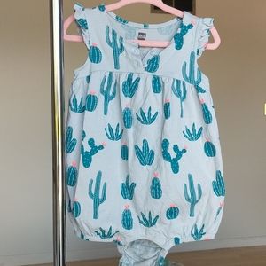 Tea collection cactus romper 18-24m vguc